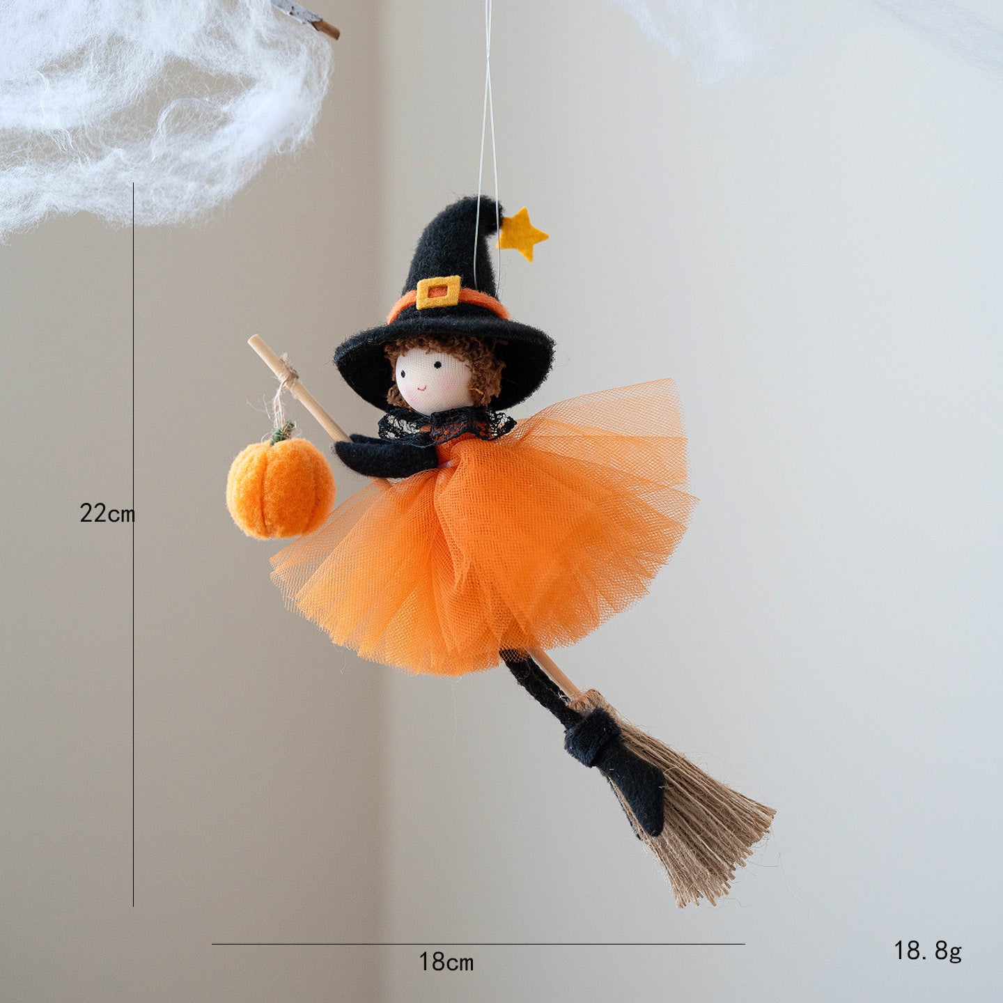Halloween Decoration Broom Girl Angel Pendant