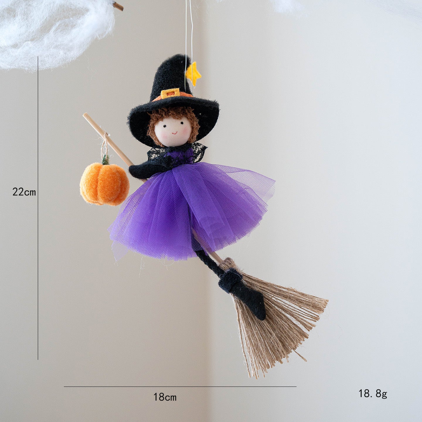 Halloween Decoration Broom Girl Angel Pendant
